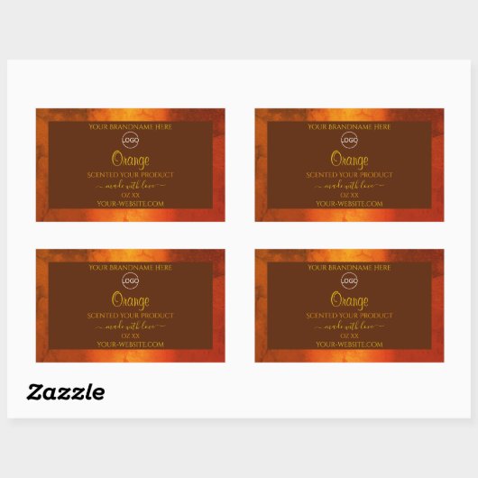 Shimmery Oranje Marble Elegant Product Labels Logo (Vel)
