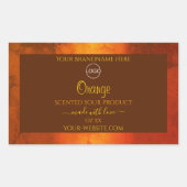 Shimmery Oranje Marble Elegant Product Labels Logo (Voorkant)