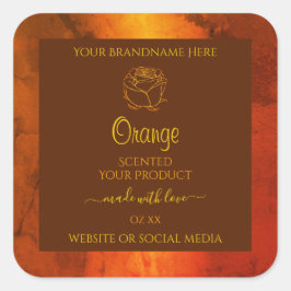 Shimmery Oranje Marble Product Labels Roos Flower