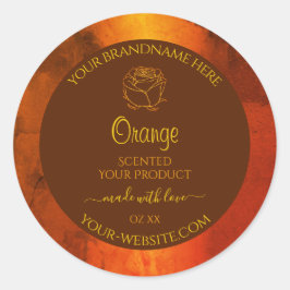 Shimmery Oranje Marble Product Labels Roos Flower
