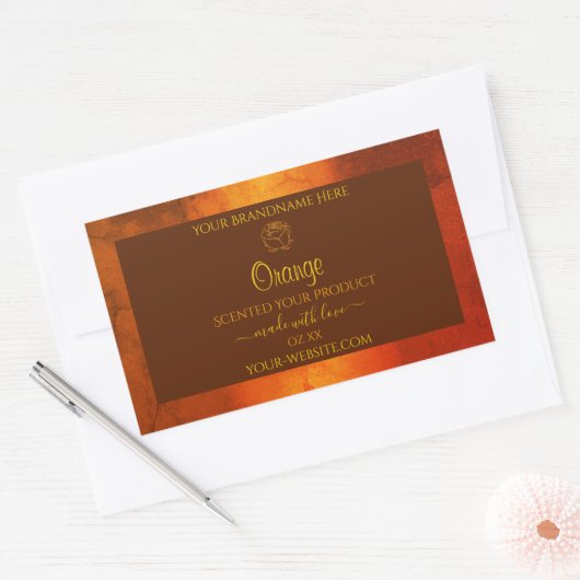 Shimmery Oranje Marble Product Labels Roos Flower (Envelop)
