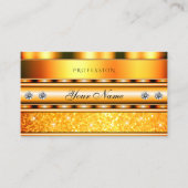 Shimmery Oranje Mousserend Glitter Stars Diamonds Visitekaartje (Voorkant)