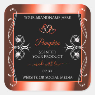 Shimmery Oranje Red Black Product Labels Ornamente