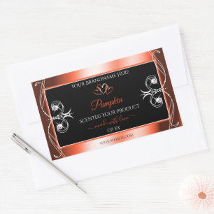 Shimmery Oranje Red Black Product Labels Ornamente