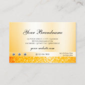 Shimmery Oranje Sparkle Glitter Luxurous Diamonds Visitekaartje (Achterkant)