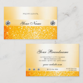 Shimmery Oranje Sparkle Glitter Luxurous Diamonds Visitekaartje