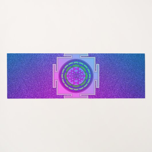 Shimmery Paars en Pink Yantra Yogamat (Achterkant (horizontaal))