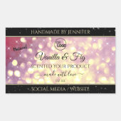 Shimmery Paars Gold Glitter Logo Labels (Voorkant)