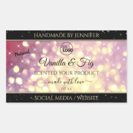 Shimmery Paars Gold Glitter Logo Labels