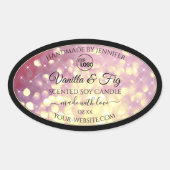 Shimmery Paars Gold Glitter Logo Labels (Voorkant)