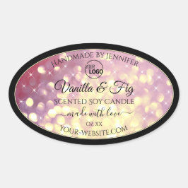 Shimmery Paars Gold Glitter Logo Labels