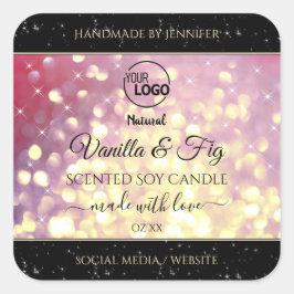 Shimmery Paars Gold Glitter Logo Labels