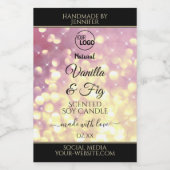 Shimmery Paars Gold Glitter Logo Labels Voedselcontainer Etiket (Enkel label)