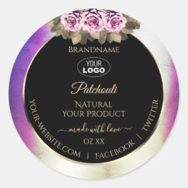 Shimmery Paars Marble Black Product Labels Logo