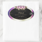 Shimmery Paars Marble Black Product Labels Logo (Tas)