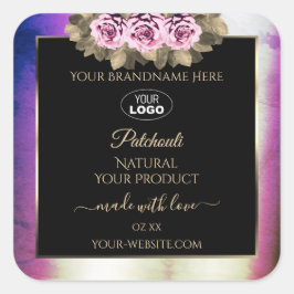 Shimmery Paars Marble Black Product Labels Logo