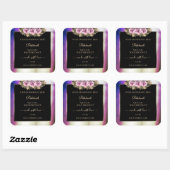 Shimmery Paars Marble Floral Black Product Labels (Vel)
