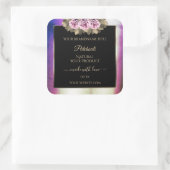 Shimmery Paars Marble Floral Black Product Labels (Tas)