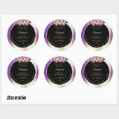 Shimmery Paars Marble Floral Black Product Labels (Vel)
