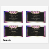 Shimmery Paars Marble Floral Black Product Labels (Vel)