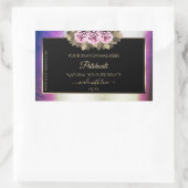 Shimmery Paars Marble Floral Black Product Labels (Tas)
