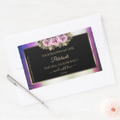 Shimmery Paars Marble Floral Black Product Labels (Envelop)