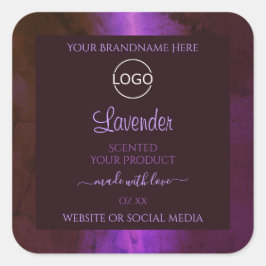 Shimmery Paarse Marble Elegant Product Labels Logo