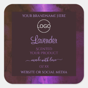 Shimmery Paarse Marble Elegant Product Labels Logo