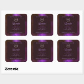 Shimmery Paarse Marble Elegant Product Labels Logo (Vel)