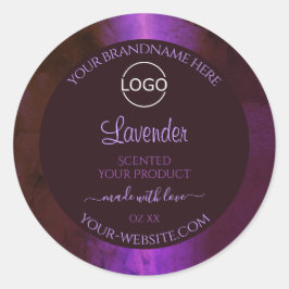 Shimmery Paarse Marble Elegant Product Labels Logo