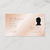 Shimmery Pastel Roos Coral met Monogram en Foto Visitekaartje (Achterkant)