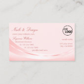 Shimmery Pastel Roze met Logo en Sparkly Diamond Visitekaartje (Achterkant)