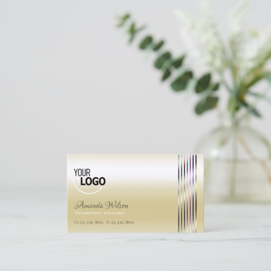 Shimmery Pastel Silk Cream Kleurrijke Decor toevoe Visitekaartje (Staand voorkant)