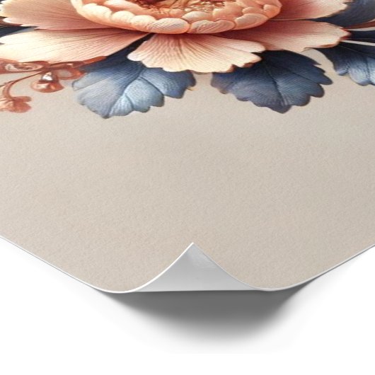 Shimmery Peach en Blue Pastel  vers Poster (Hoek)