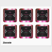 Shimmery Pink Black Product Labels diamanten Heart (Vel)