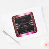 Shimmery Pink Black Product Labels diamanten Heart (Envelop)