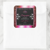 Shimmery Pink Black Product Labels diamanten Heart (Tas)
