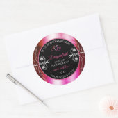 Shimmery Pink Black Product Labels diamanten Heart (Envelop)