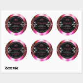 Shimmery Pink Black Product Labels diamanten Heart (Vel)