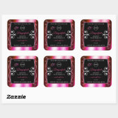 Shimmery Pink Black Product Labels Diamonds Logo (Vel)