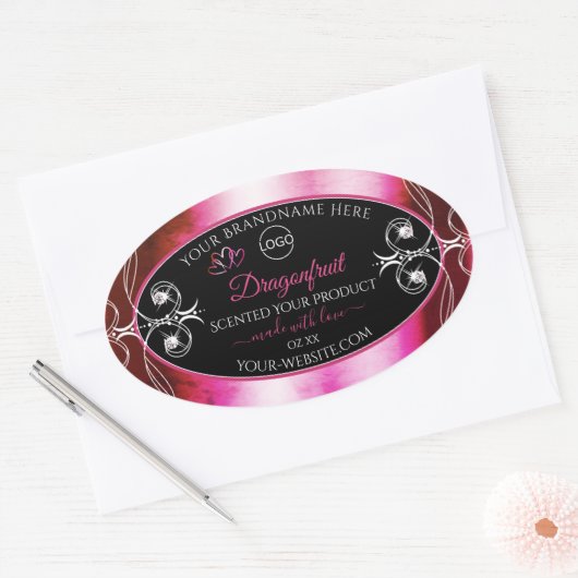 Shimmery Pink Black Product Labels Diamonds Logo (Envelop)