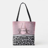 Shimmery Pink Blush Monogram Leopard Tote Bag (Achterkant)