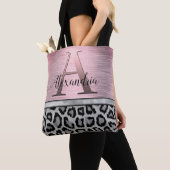 Shimmery Pink Blush Monogram Leopard Tote Bag (Dichtbij)