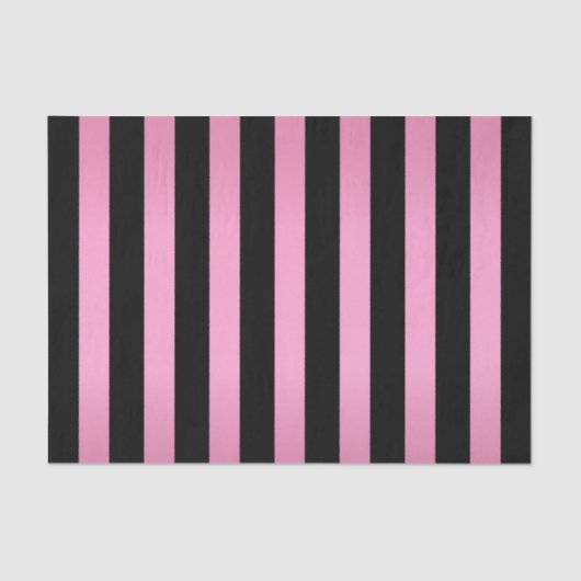 Shimmery Pink en Black Stripes Tissuepapier (Voorkant)