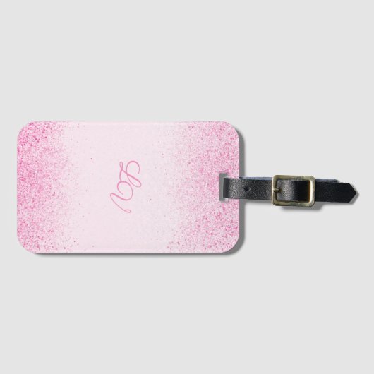 Shimmery Pink Glitter Dust Bagagelabel (Voorkant (horizontaal))