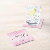 Shimmery Pink Glitter Dust Kartonnen Onderzetters (Insitu)