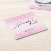 Shimmery Pink Glitter Dust Kartonnen Onderzetters (Schuin)