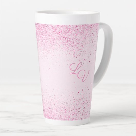 Shimmery Pink Glitter Dust Latte Mok (Rechterhoek)