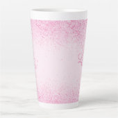 Shimmery Pink Glitter Dust Latte Mok (Voorkant)