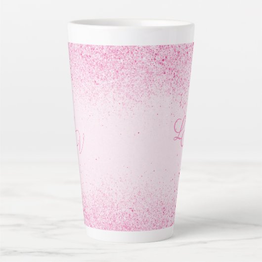 Shimmery Pink Glitter Dust Latte Mok (Voorkant)